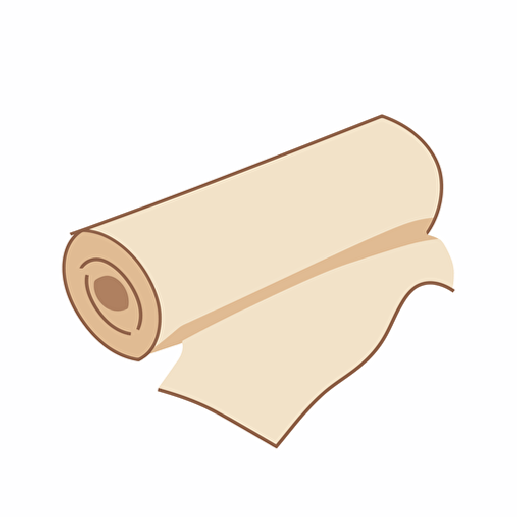 Simplified flat art vector image of blank scroll paper on white background 3