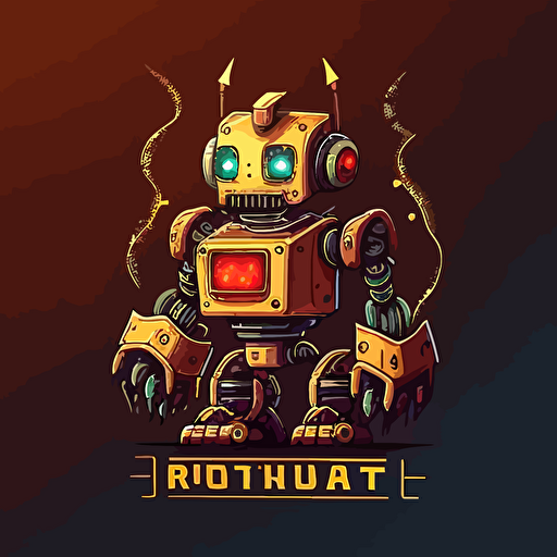 Mascot logo of a robot, simple, vector