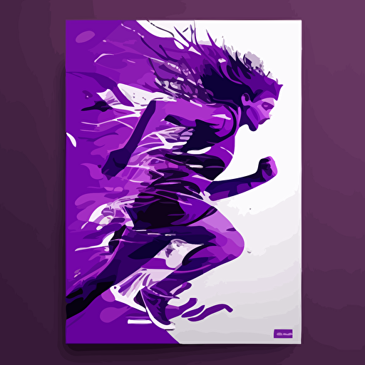 poster for running, vector, purple