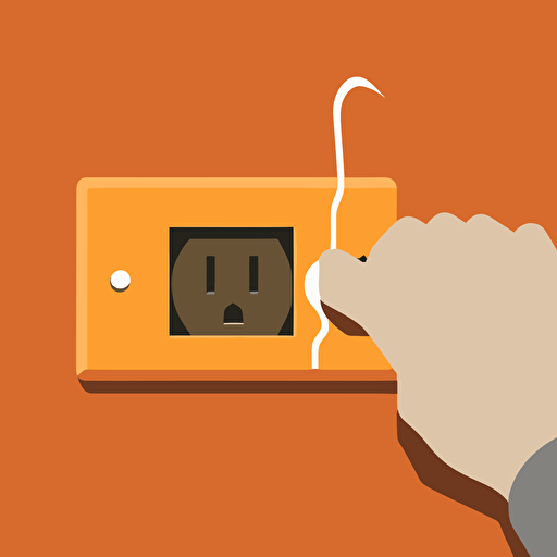 a person changing an outlet from a wall, vector image, flat animation, png