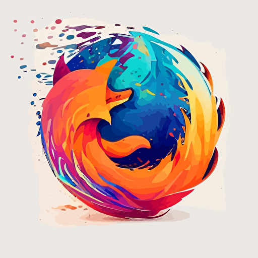 firefox style, logo voiceover services, white background, vector, digital art