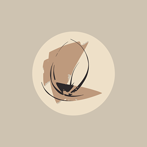 logo, vector art, an irregular-shape circle on floor, minimalism, clear brushstroke, muted color