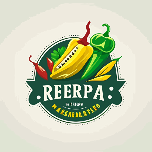 vector logo, kebab, pepper, green and yellow