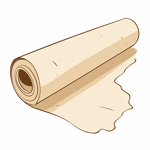 Simplified flat art vector image of blank parchment paper on white background 3