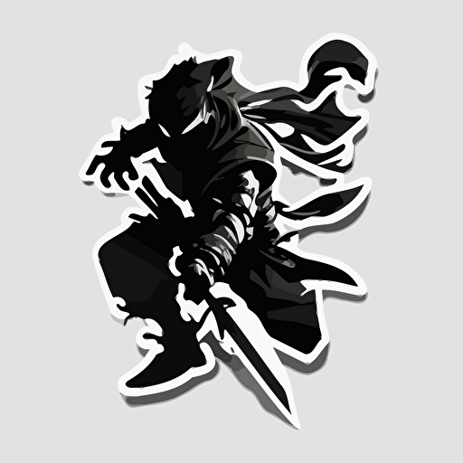 Shadow fighter, sticker, vector file,