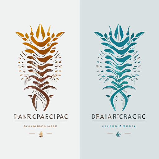 design a logo for a chiropractic company, abstract spine, aestheticaly pleasing, vector design, 2 colours, white background