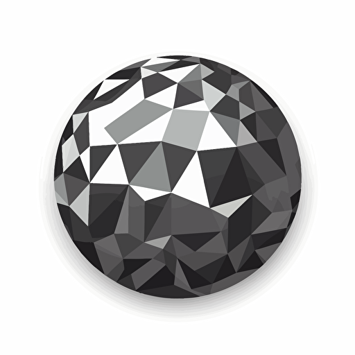 geodesic sphere sticker, negative space, white background, in the style of black and grey, flat vector illustration, orderly arrangements, precisionist style