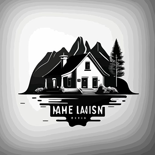 create a simple house logo vector style black and white