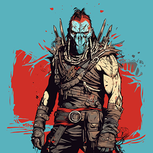 post apocalyptic warrior raider vector illustration