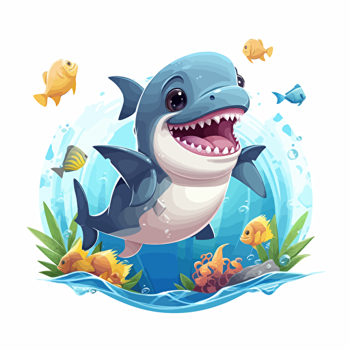 vector drawing cartoon kile baby shark adventure disney style