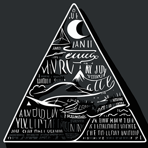 sticker vector design, english quotes about motivation, white outline, highly detailed, triangle moon