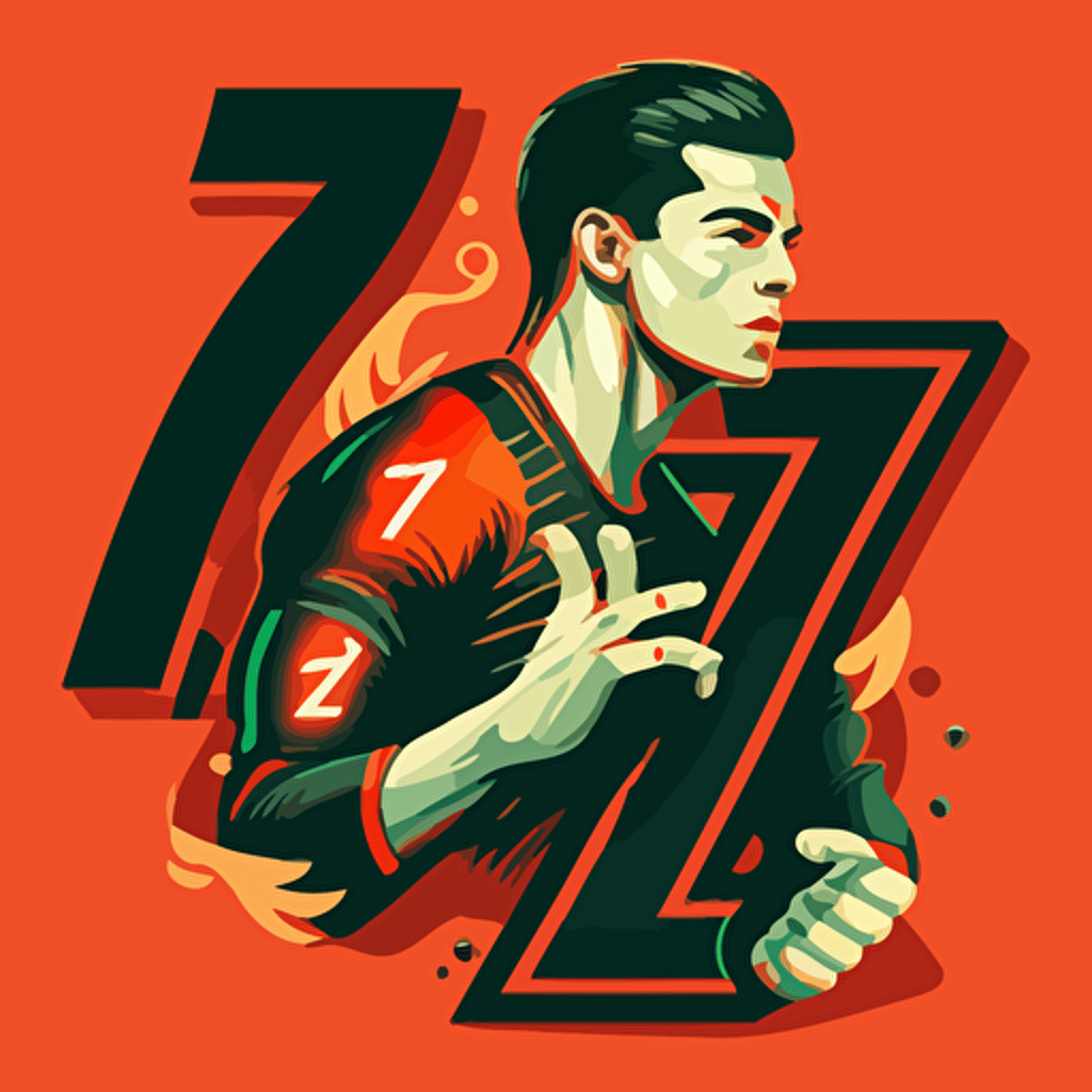 show me vector illustration of the number 7, number 7 has to be prominent and behind the number I want different athletes like Martial Arts & Boxing, yoga,dance, Gymnastics