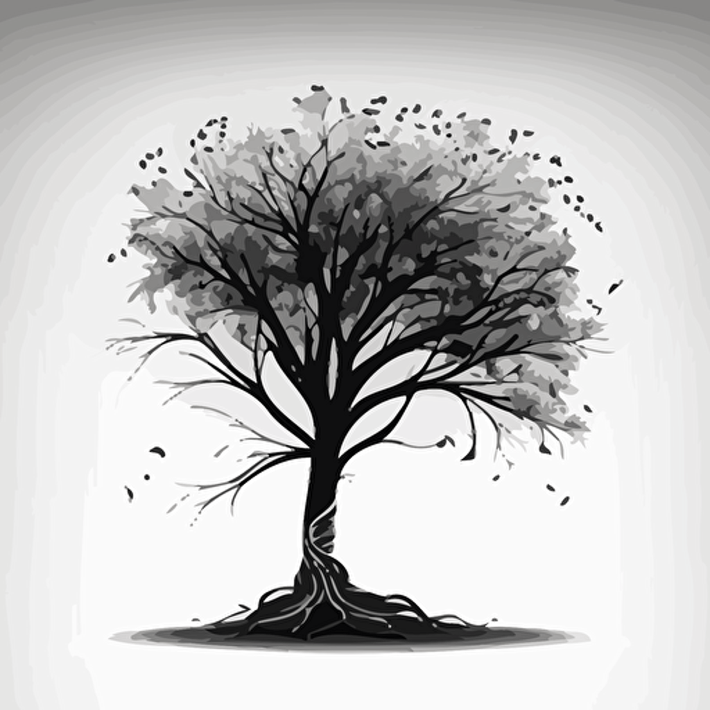 vector black white tree
