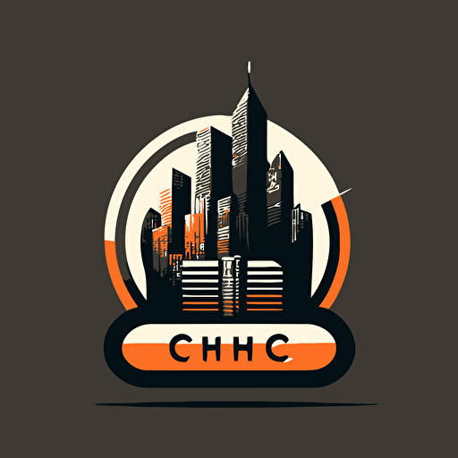 modern, vector, minimalistic, flat, logo for radio station, city, metropolis, letter c