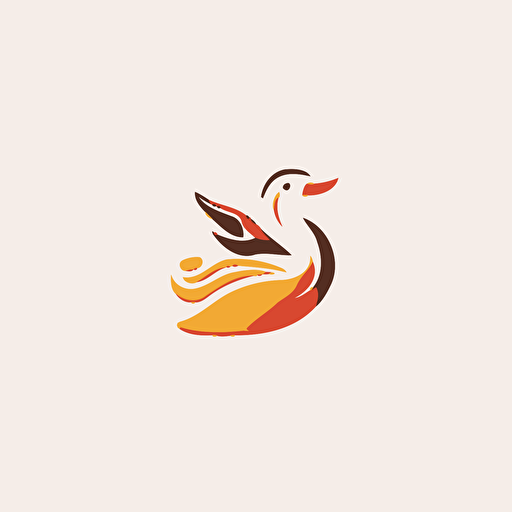 duck logo design, for chinese restaurant, vector logo, minimal, modern, cute, chili pepper, clean, white background