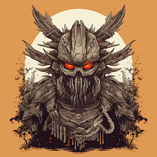 post apocalyptic warrior raider vector illustration