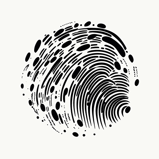 a monogram of varying fingerprint silhouettes slightly tilted diagonally vector style white background