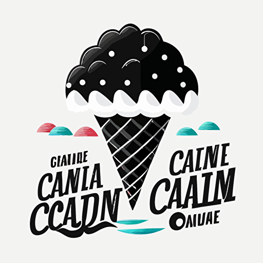 logo for a snow cone company that is modern and fun black vector on white background