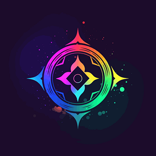 minimalist logo, digital magic, magic effects, vector, psychadelic
