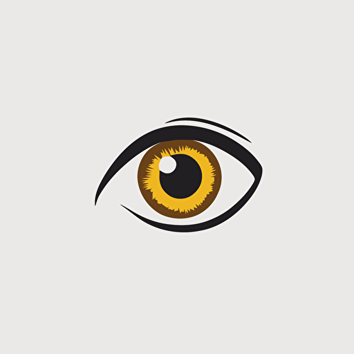 logo ,eye motif,deformation,cute,deformation, vector ,simple ,flat ,low detail, smooth ,plain ,minimal ,straight design,white background,Kasiwa sato style