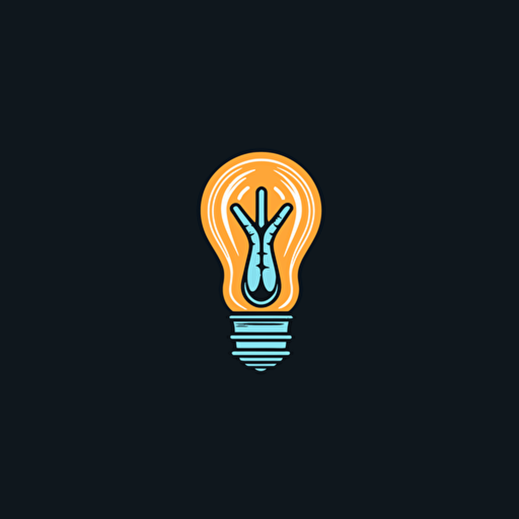 A clever vector logo featuring a lightbulb with a massage hand as the filament, representing the innovative light-based communication system.