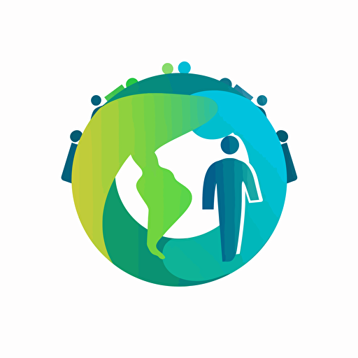 a logo design for a climate action social network, action, peoplel, science togheter , vector, flat, z generation