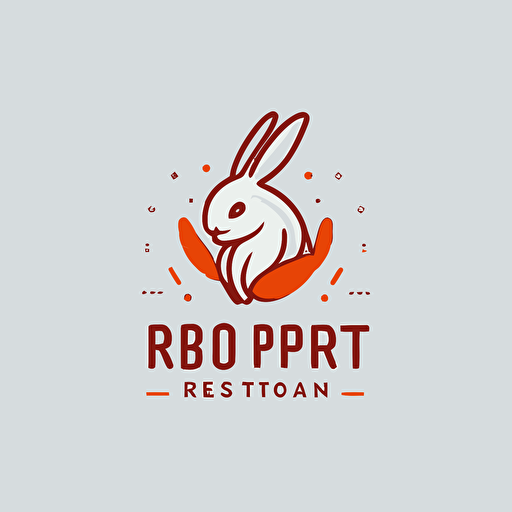 rabbit logo design, for chinese hot pot restaurant, vector logo, minimal, modern, cute,chili pepper,clean,white background