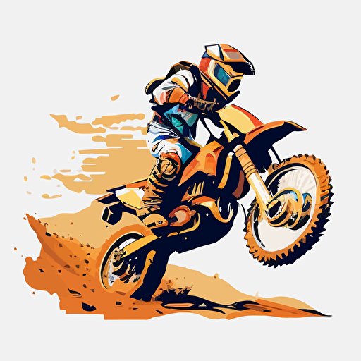 a simple vector image of a guy on a dirt bike doing a wheelie, the guy does not have a helmet on and his hand is touching the ground, the picture is in Nintendo 64 style, no background