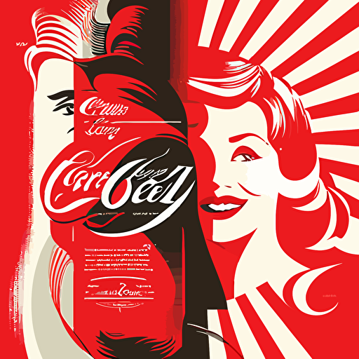 the concept of consumer centricity for Coca Cola, illustrated in corporate vector style, using the coca cola palette