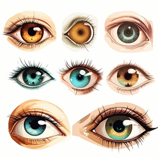 beuatiful eyes set vector style