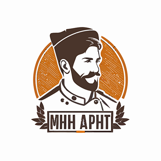 a minimal vector logo for a youtube channel called Chef am Brett, white background