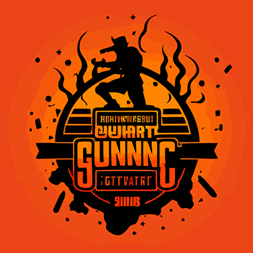 simple logo for a gaming tournament where a burgers creator go head to head in a gaming challenge, silhouettes, fortnite, burgers, vector