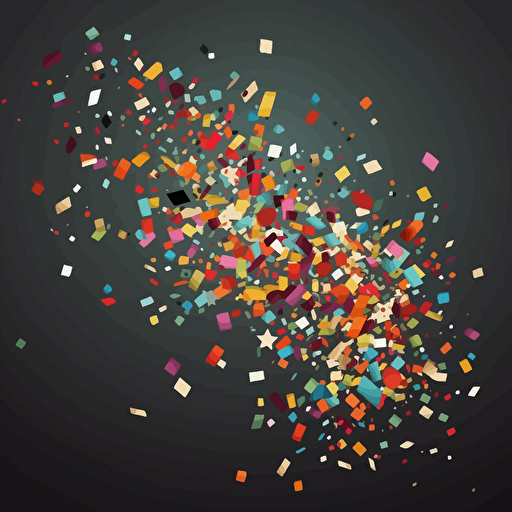 vector burst of multi-color confetti