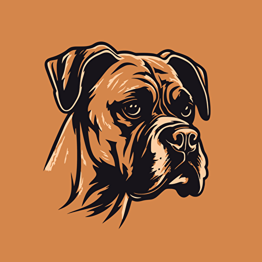 a logo of a boxer dog that is minimal vector vector art