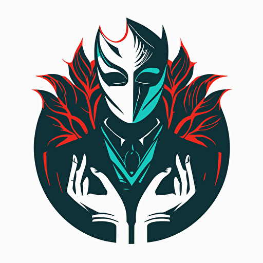 vector logo of mask and hands