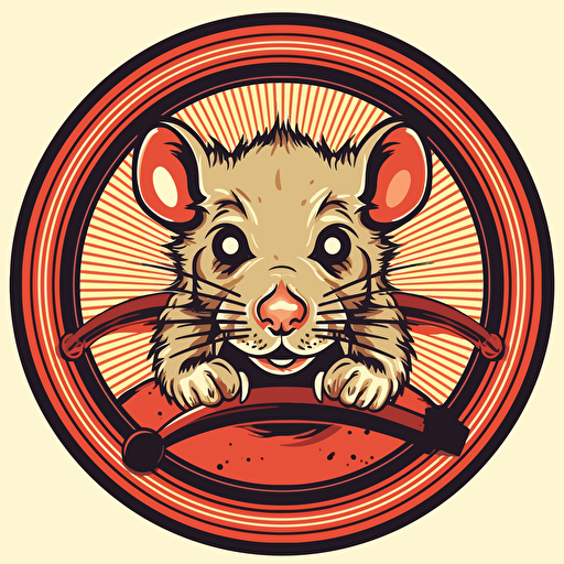 angry rat vector inside a bullseye