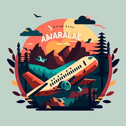 a flat illustration of company logo that sells cheap airfare deals adobe illustrator, vector