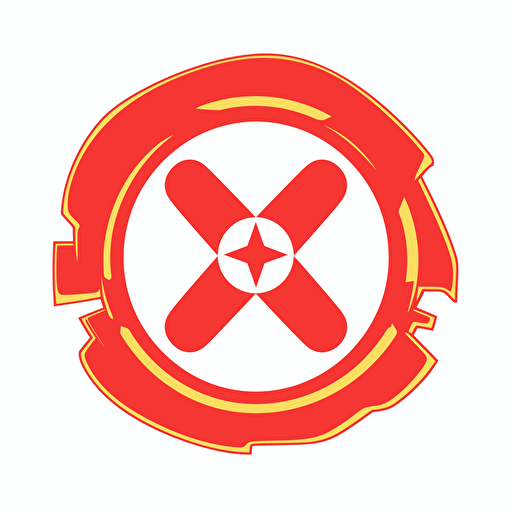 Insignia, North Korea School of Nuclear Science, no lettering, no image noise, white background, flat vector illustration,