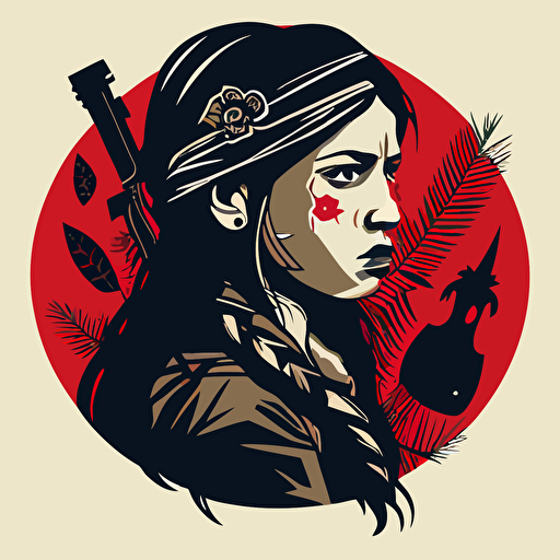 flat vector illustration of a female bandita