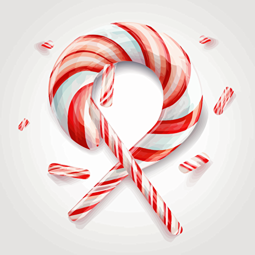 cartoon style candy cane clear white background vector