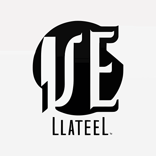 L G F Lettermark Logo, simple, black and white, vector emblem, basic, low detail, smooth