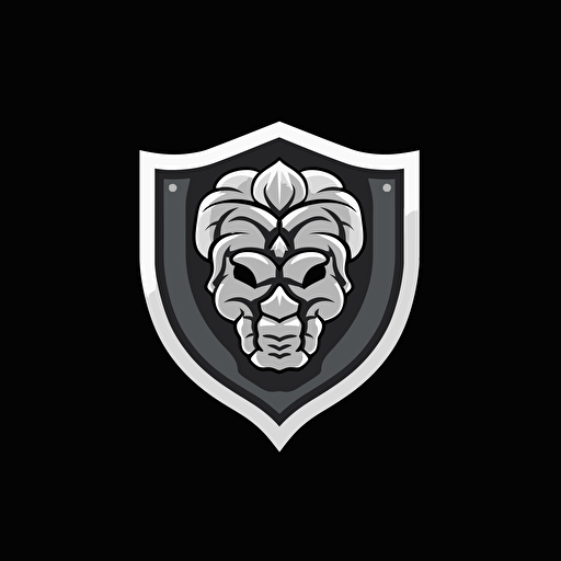 a simple vector logo of a human brain int he shape of a shield