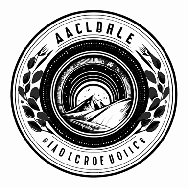 circle logo vector black and white linework for youth program centered around video production and filmmaking, allude to community and movie production