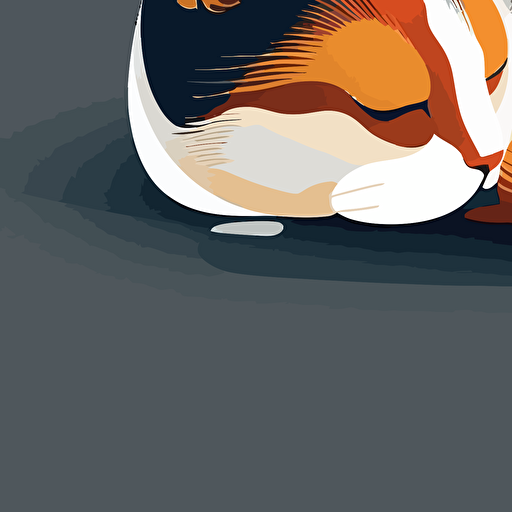 simplistic vector sleeping calico cat