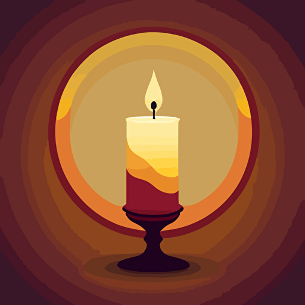 simple vector logo, candle related, warm colors, with background, no text,