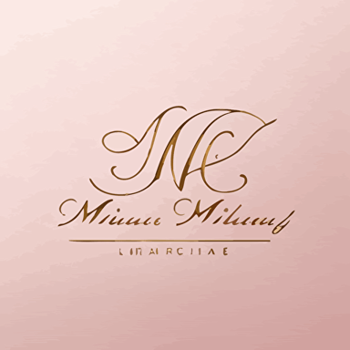 Beautiful and professional logo for a feminine law firm called "MF" with capital letters cursive, that looks like a signature, very professional logo, simple clean logo, white background, single-line balance logo, vector logo, pink gold logo