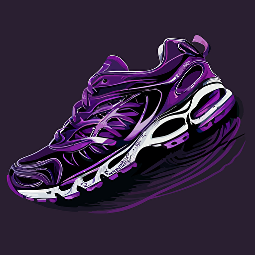 running shoe, vector, purple