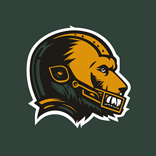sports team mascot, head logo, hungry bear, simple, vector, minimalist