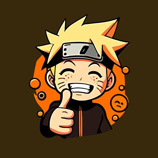 cool cute and funny Naruto vector face smiling thumbs up