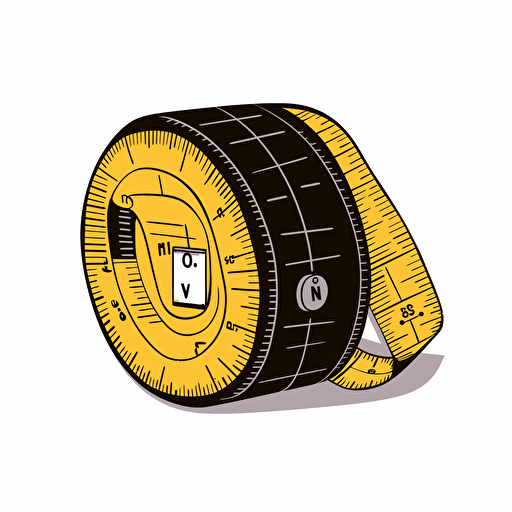 tape measure extended 2d sticker vector art